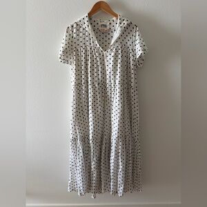 Mi Black and White Polka Dot Midi Dress